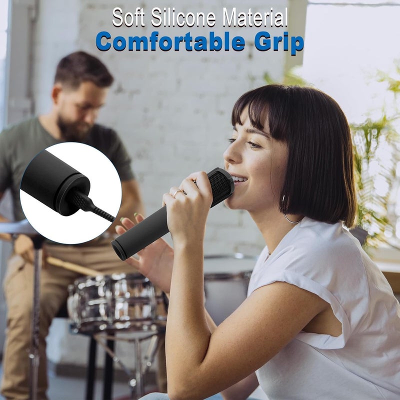 TXesign Silicone Case for JBL PartyBox Wireless Microphone Rechargeable Battery-2 Pack, Anti-Rolling Protective Case with Base Rod Mic Sleeves Microphone Stand for Disco Stage Party TV Show (Black) - Image 5